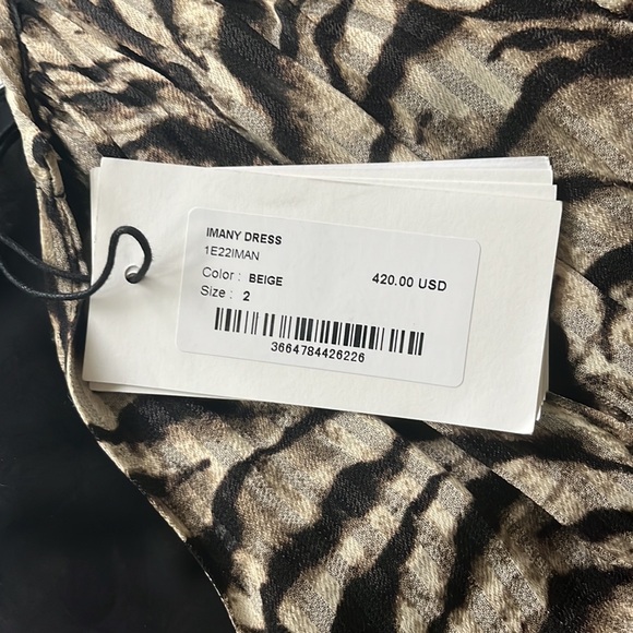 NWT BA&SH Imany Dress in Beige Animal Print - Picture 5 of 9